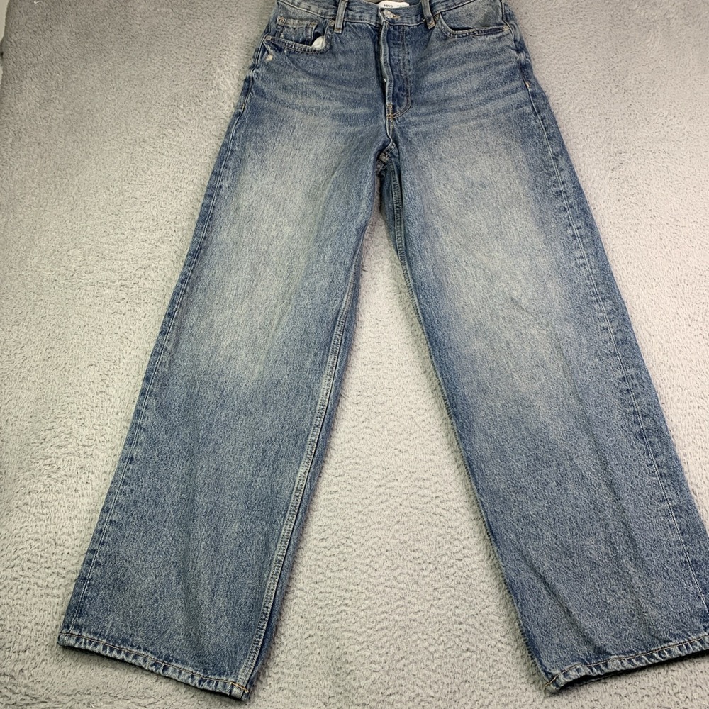 MNG by Mango Jeans Womens Sz 4 Wide Leg Denim Baggy Skate Y2K Boho Hippie